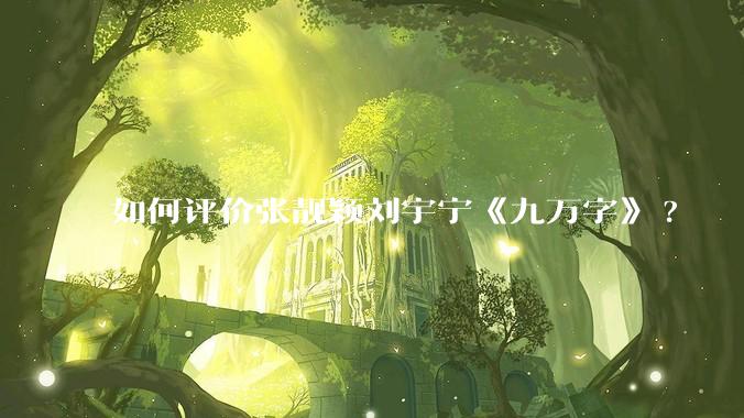 如何评价张靓颖刘宇宁《九万字》?