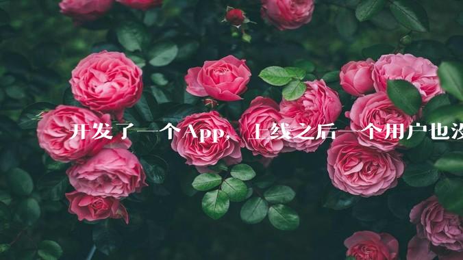开发了一个App，上线之后一个用户也没有怎么办?
